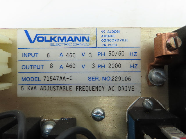 Volkmann 71547AA-C Adjustable Frequency AC Drive 460V 8A 5KVA 3PH
