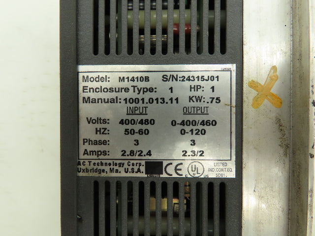 AC Tech M1410B Intelligent AC Drive M1410B 1HP 3PH 400/480V 2.8A 0.75KW