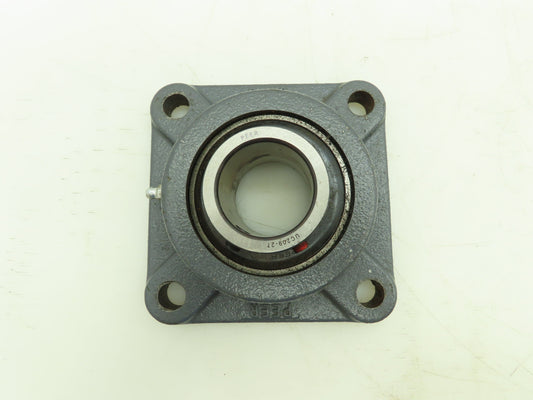 Peer F209 Bearing Flange 4 Bolt Set Screw Collar With Locking Insert Bearing
