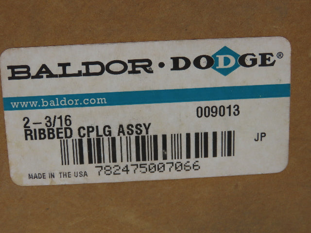 Baldor Dodge 009013 Ridgid Ribbed Coupling Assembly 2-3/16"