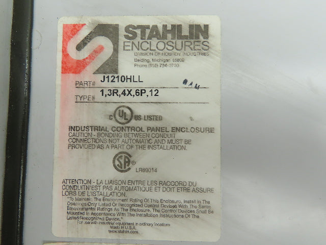 Robroy J1210HLL Stahlin Fiberglass Wall Mounted Enclosure 12"H 10"W 5"D