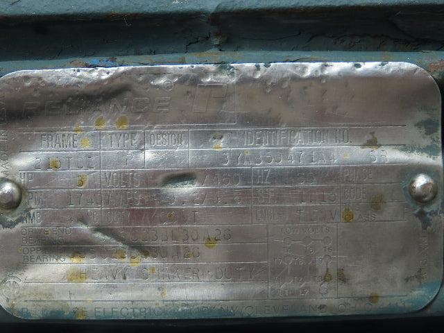 Reliance Vibratory Shaker Motor 3Hp 1740 RPM 230/460V 3PH 215TCZ Dual Shaft