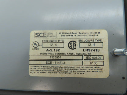 Saginaw SCE-1614ELJ Control Panel Enclosure 16"H 14"W 6"D With Backplate