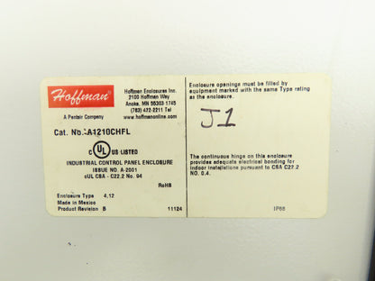Hoffman A1210CHFL Control Panel Continuous Hinge Enclosure 12"H 10"W 5"D