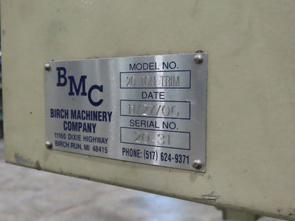 Birch 20 Ton 4-Post Vertical Hydraulic Die Casting Trim Press 25Hp 460V