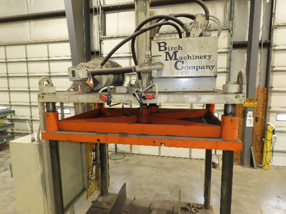 Birch 20 Ton 4-Post Vertical Hydraulic Die Casting Trim Press 25Hp 460V