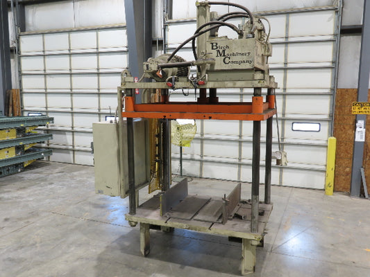 Birch 20 Ton 4-Post Vertical Hydraulic Die Casting Trim Press 25Hp 460V