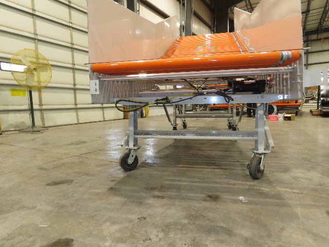 Roach 48"x 13' 3" Powered Roller Decline Conveyor 130VDC O-Ring Belt Drive