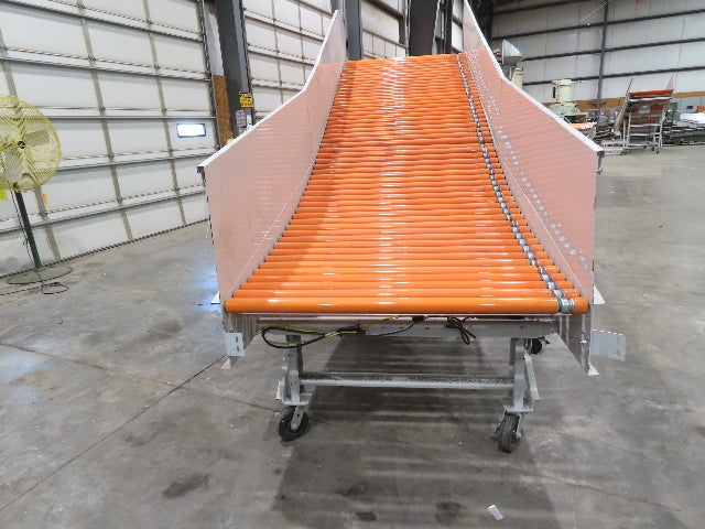 Roach 48"x 13' 3" Powered Roller Decline Conveyor 130VDC O-Ring Belt Drive