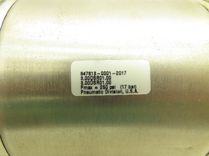 Parker 847813-0001-2017 Round Body Pneumatic Cylinder 1" Bore 3" Stroke 250 PSI