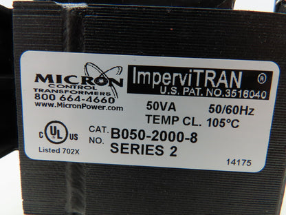Micron B050-2000-8 Control Transformer 50VA 240/480V Input 120V Output