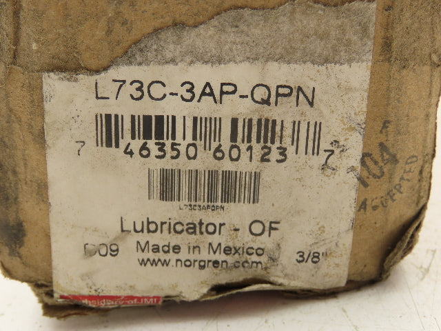 Norgren L73C-3AP-QPN Lubricator 3/8" PTF 150 PSIG 10 Bar With Manual Drain