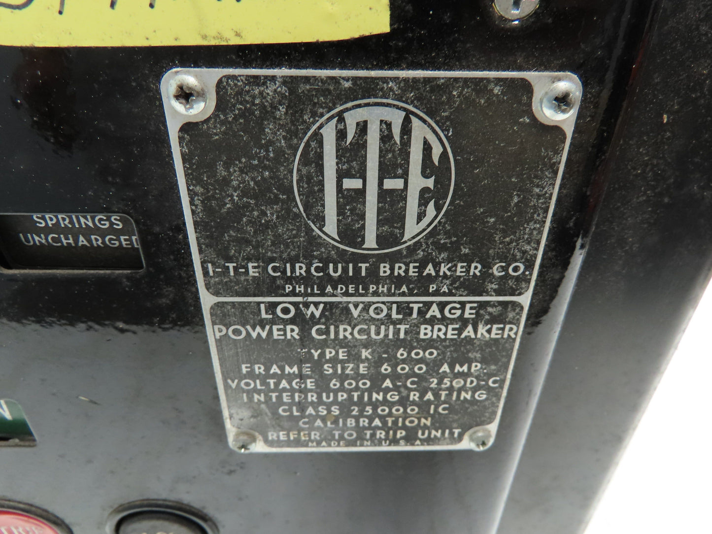 I-T-E K-600 Low Voltage Power Circuit Breaker 600A 600V AC-Pro Quick Trip 10ZM