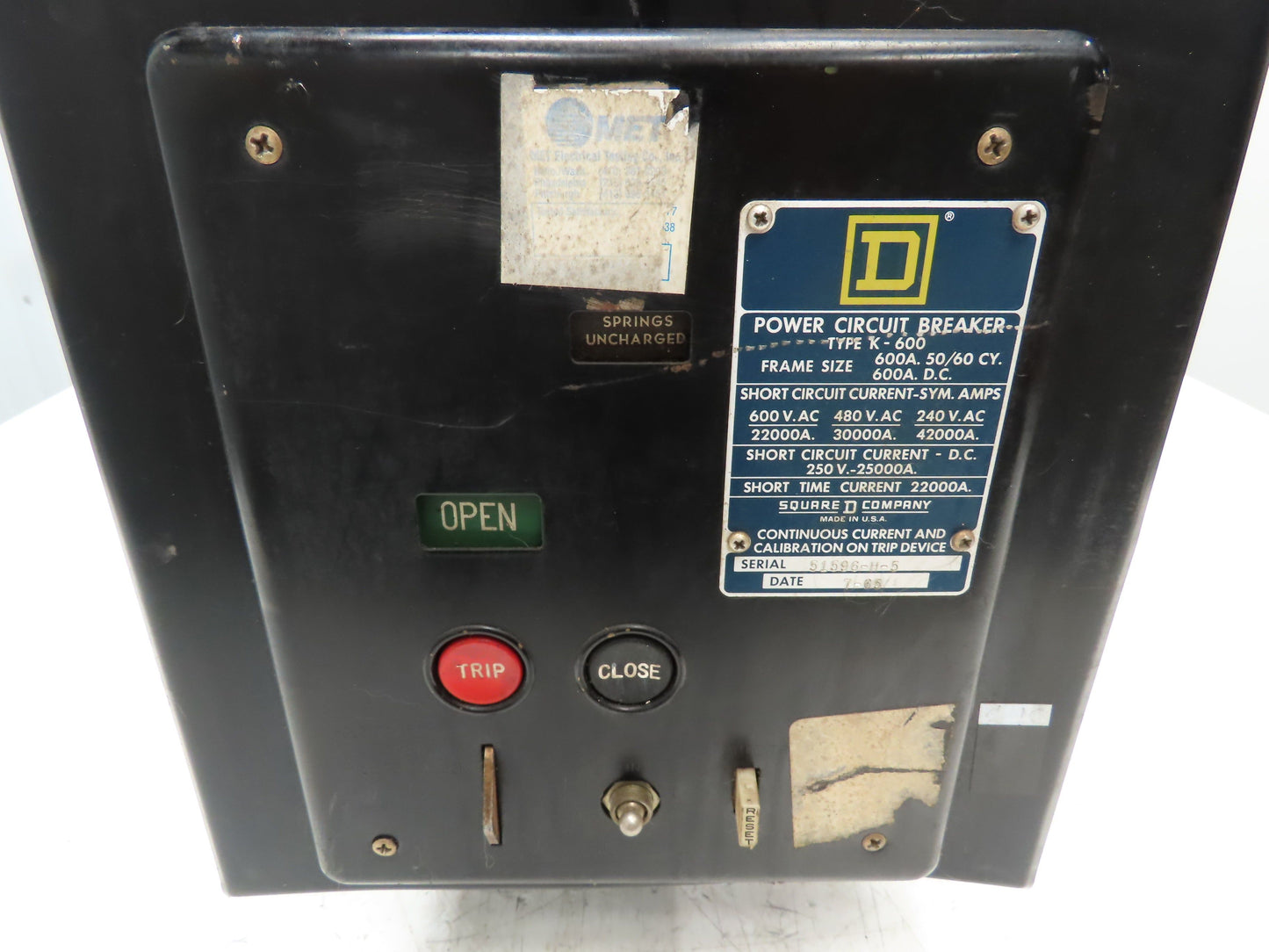 Square D K-600 Low Voltage Power Circuit Breaker 600A 600V