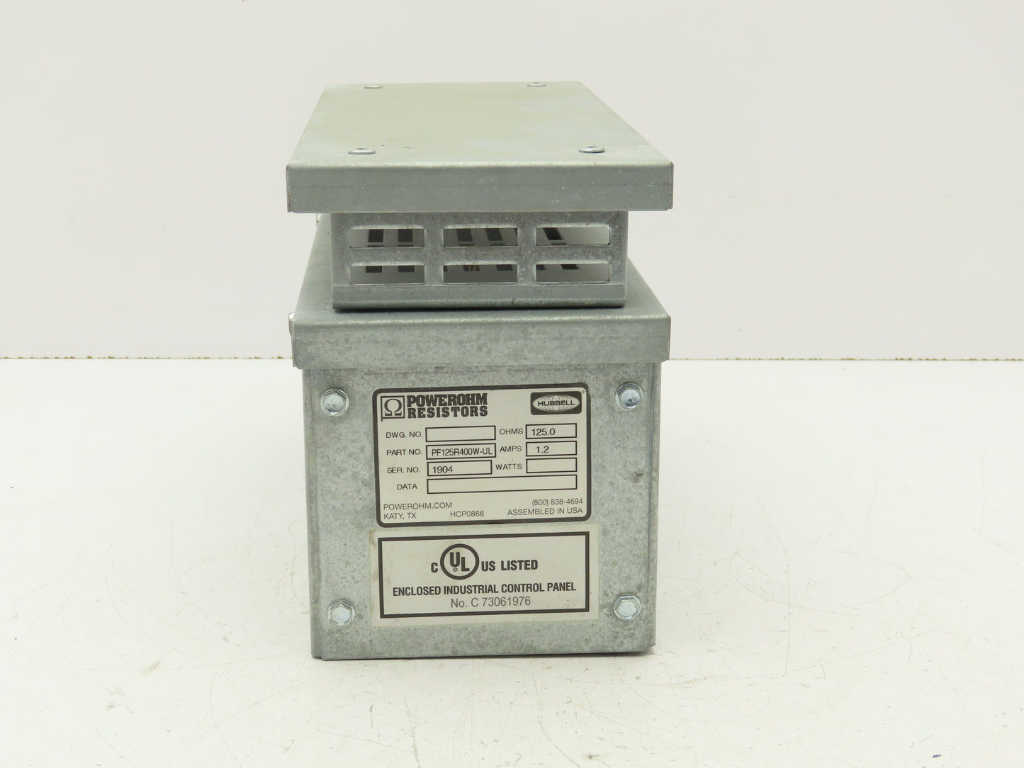 Hubbell PF125R400W-UL Braking Resistor 400W 1.2A 125.0 OHMS