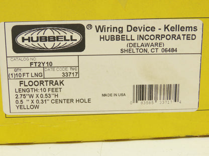 Hubbell FT2Y10 Cable Protector 1 Channel Yellow 10' Lot of 3