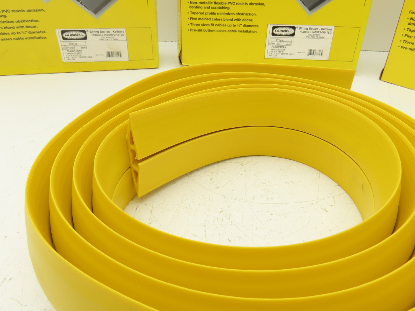 Hubbell FT2Y10 Cable Protector 1 Channel Yellow 10' Lot of 3