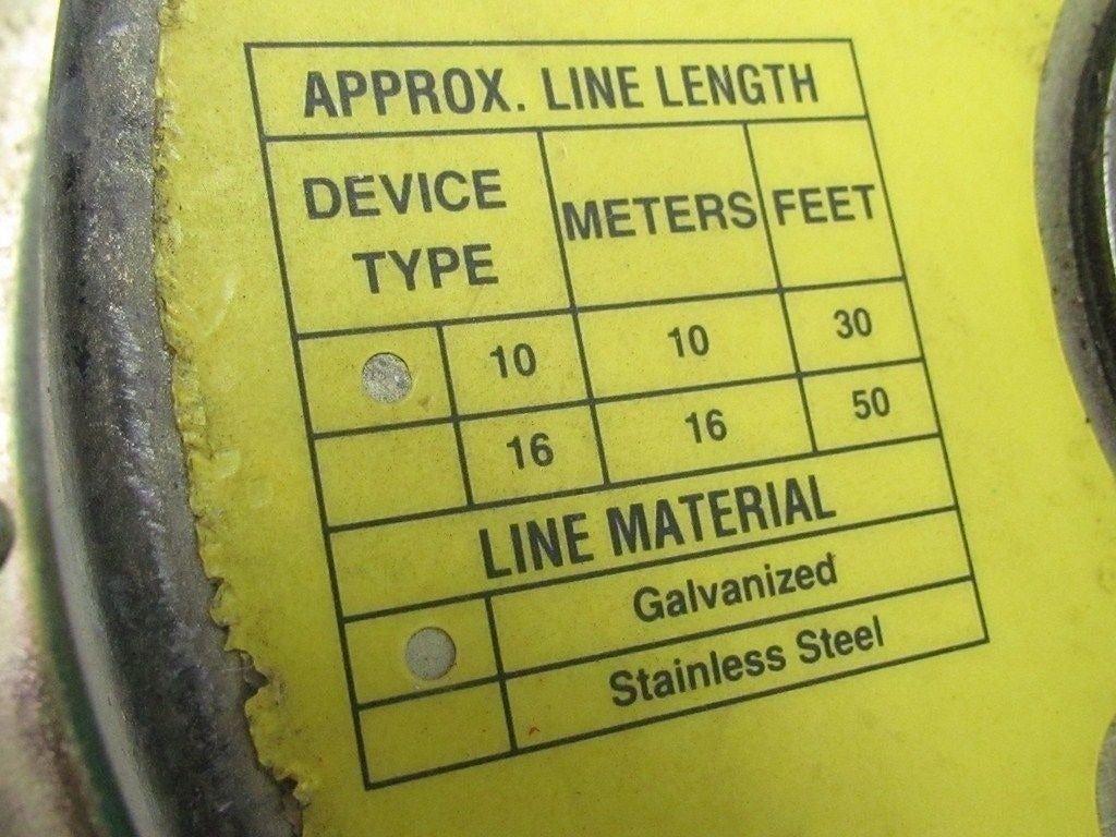 Rose Dyna-Lock 506202 Self Retracting Lanyard 10Meter Galvanized Wire Rope 400lb
