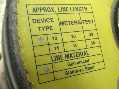 Rose Dyna-Lock 506202 Self Retracting Lanyard 10Meter Galvanized Wire Rope 400lb
