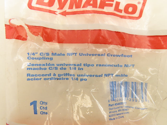 Dynaflo 0400577 Universal Crowfoot Coupling 1/4" Male NPT Lot of 10