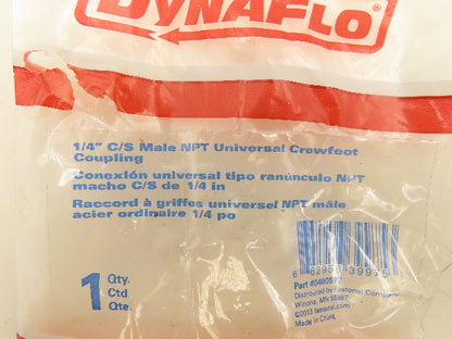 Dynaflo 0400577 Universal Crowfoot Coupling 1/4" Male NPT Lot of 10
