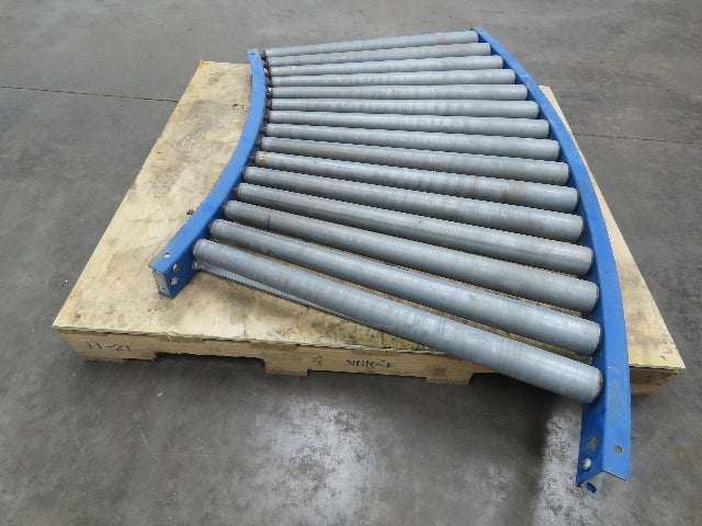 Lewco 34"x 45 Deg Gravity Roller Conveyor 31"BF SST Tapered Roller