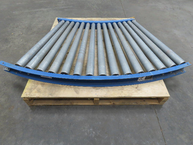 Lewco 34"x 45 Deg Gravity Roller Conveyor 31"BF SST Tapered Roller