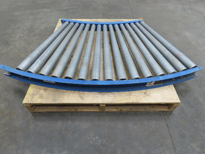 Lewco 34"x 45 Deg Gravity Roller Conveyor 31"BF SST Tapered Roller