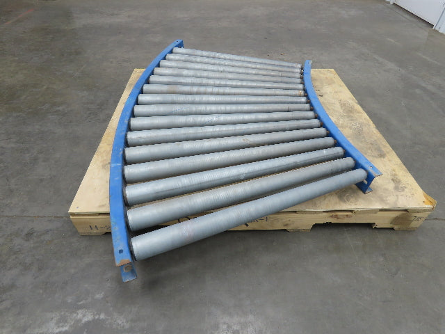 Lewco 34"x 45 Deg Gravity Roller Conveyor 31"BF SST Tapered Roller