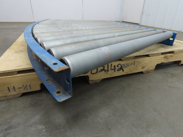 Lewco 34"x 45 Deg Gravity Roller Conveyor 31"BF SST Tapered Roller