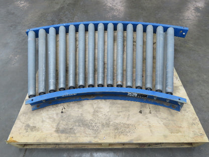 Lewco 34"x 45 Deg Gravity Roller Conveyor 31"BF SST Tapered Roller