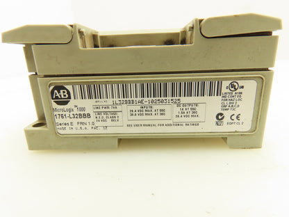 Allen Bradley 1761-L32BBB MicroLogix 1000 CPU Module 32 Point PLC Ser E FRN 1.0