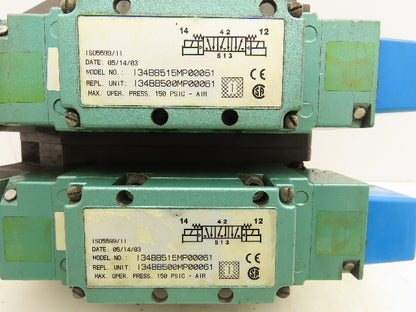 Numatics 134BB515MP00061 Directional Control Solenoid Valve Pneumatic Lot of 2