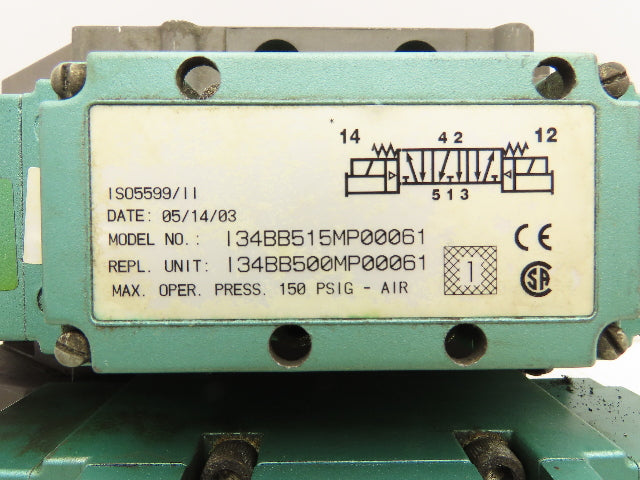 Numatics 134BB515MP00061 Directional Control Solenoid Valve Pneumatic Lot of 2