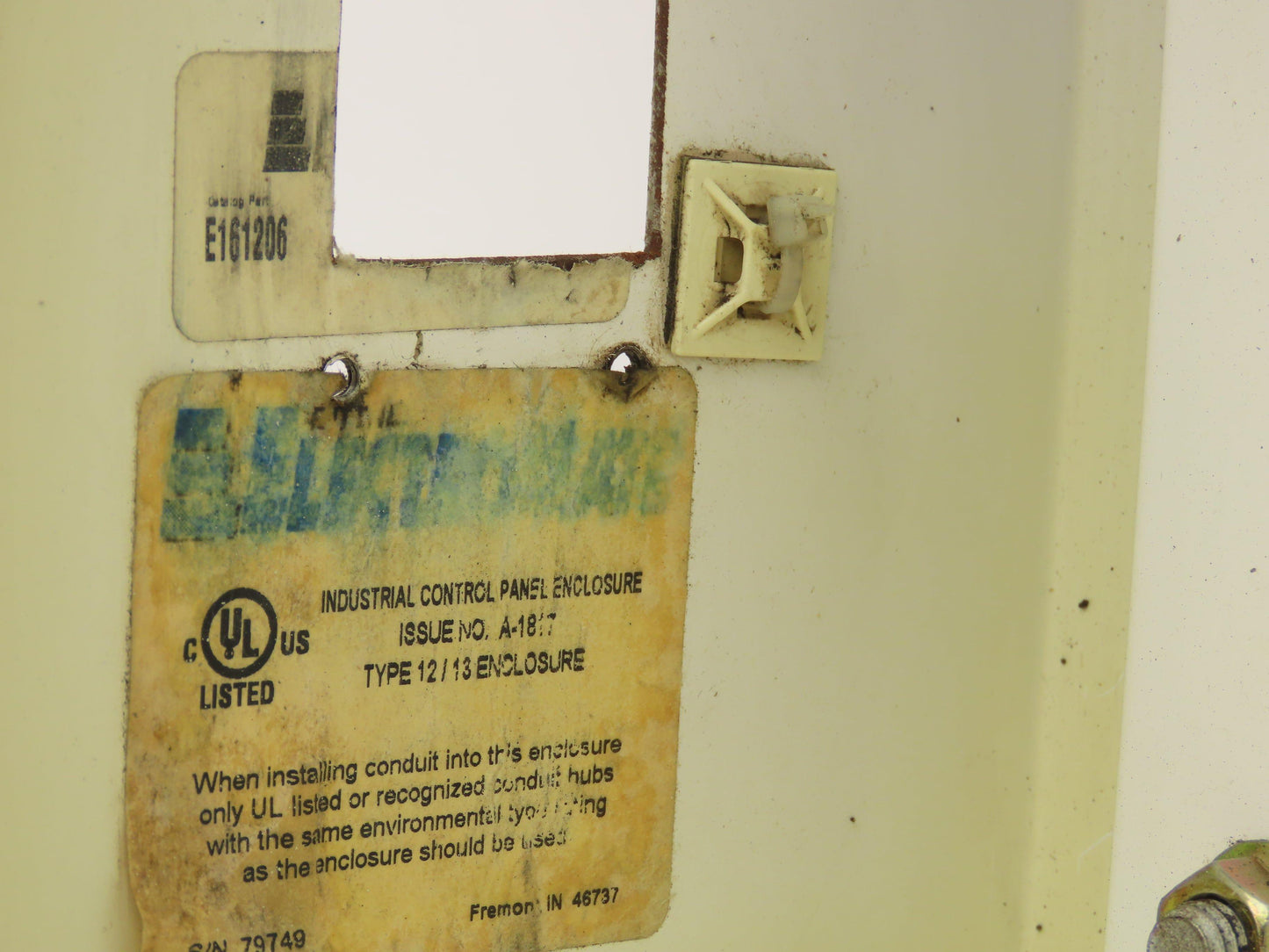 Electromate E161206 Electrical Enclosure 16x12x6" Wall Mount Backplate Hoffman