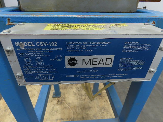 Pneumatic Air 4 Ton Punch Press 1.5" Stroke 12x10" Die Mead Fabco Cylinder