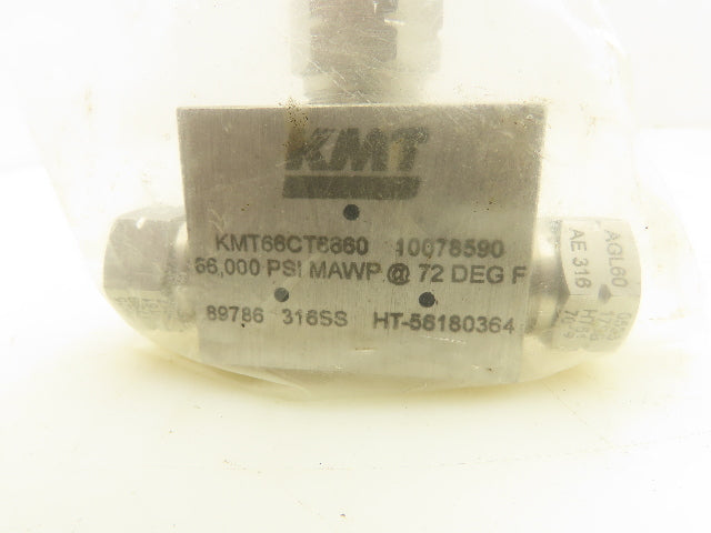 KMT KMT66CT6660 Tee Coupling For Waterjet 3/8" 66,000 PSI@72°F