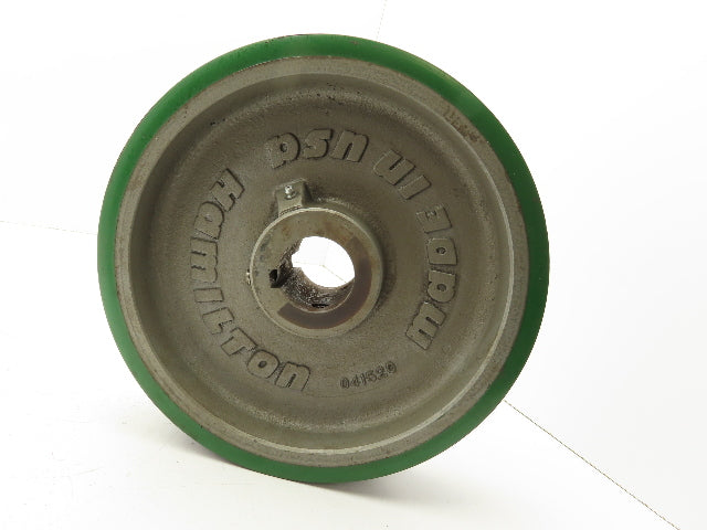 Hamilton 12x3" Duralast Green Polyurethane Cast Iron Wheel 2" Keyed Bore