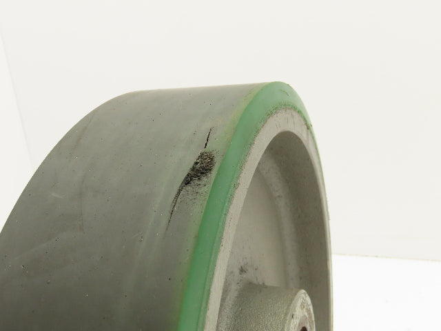Hamilton 12x3" Duralast Green Polyurethane Cast Iron Wheel 2" Keyed Bore