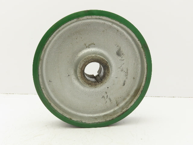 Trew 12x3" Duralast Green Polyurethane Cast Iron Wheel 1-15/16" Keyed Bore