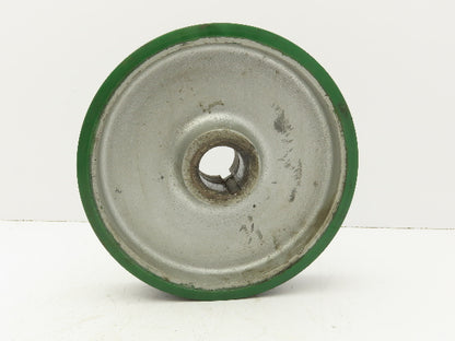 Trew 12x3" Duralast Green Polyurethane Cast Iron Wheel 1-15/16" Keyed Bore