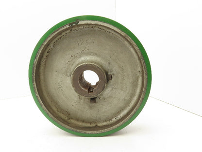 Trew 12x3" Duralast Green Polyurethane Cast Iron Wheel 1-15/16" Keyed Bore