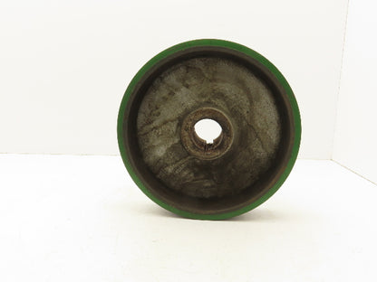 Trew 12x3" Duralast Green Polyurethane Cast Iron Wheel 1-15/16" Keyed Bore