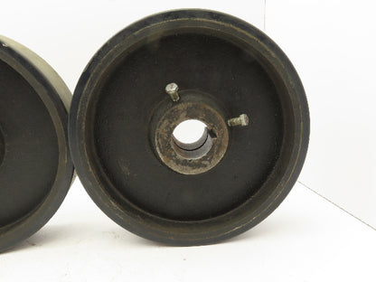 12x3" Black Rubber Cast Iron Wheel 1-15/16" Keyed Bore  Lot of 2