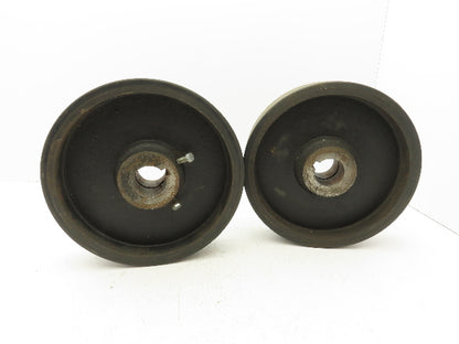 12x3" Black Rubber Cast Iron Wheel 1-15/16" Keyed Bore  Lot of 2