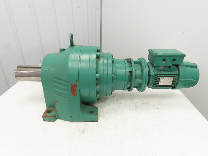 Leroy Somer Metric Gearmotor Inline Reducer 1 RPM Output .66kW 460V 3PH LS80L