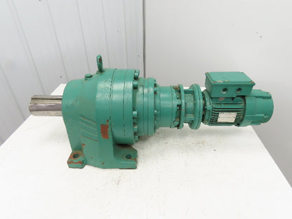 Leroy Somer Metric Gearmotor Inline Reducer 1 RPM Output .66kW 460V 3PH LS80L