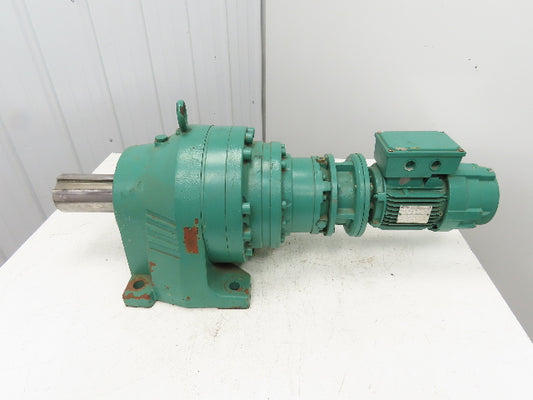 Leroy Somer Metric Gearmotor Inline Reducer 1 RPM Output .66kW 460V 3PH LS80L