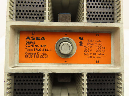 ASEA EFLG315-3P Magnetic Drive Contactor 360A 3-Pole 100-200HP 240-500V 3PH