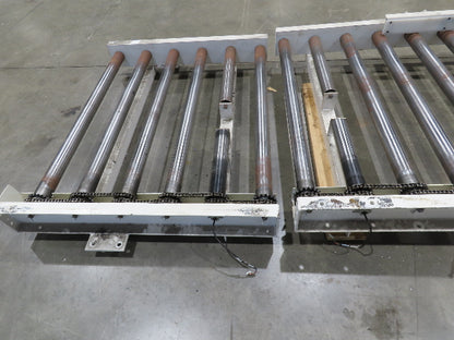 49"x 8' 3" Motor Driven Live Roller Pallet Conveyor 42"BF 24VDC MDR Chain Drive